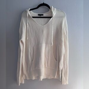 J.Crew Ribbed Cotton and Cashmere Pullover Hoodie